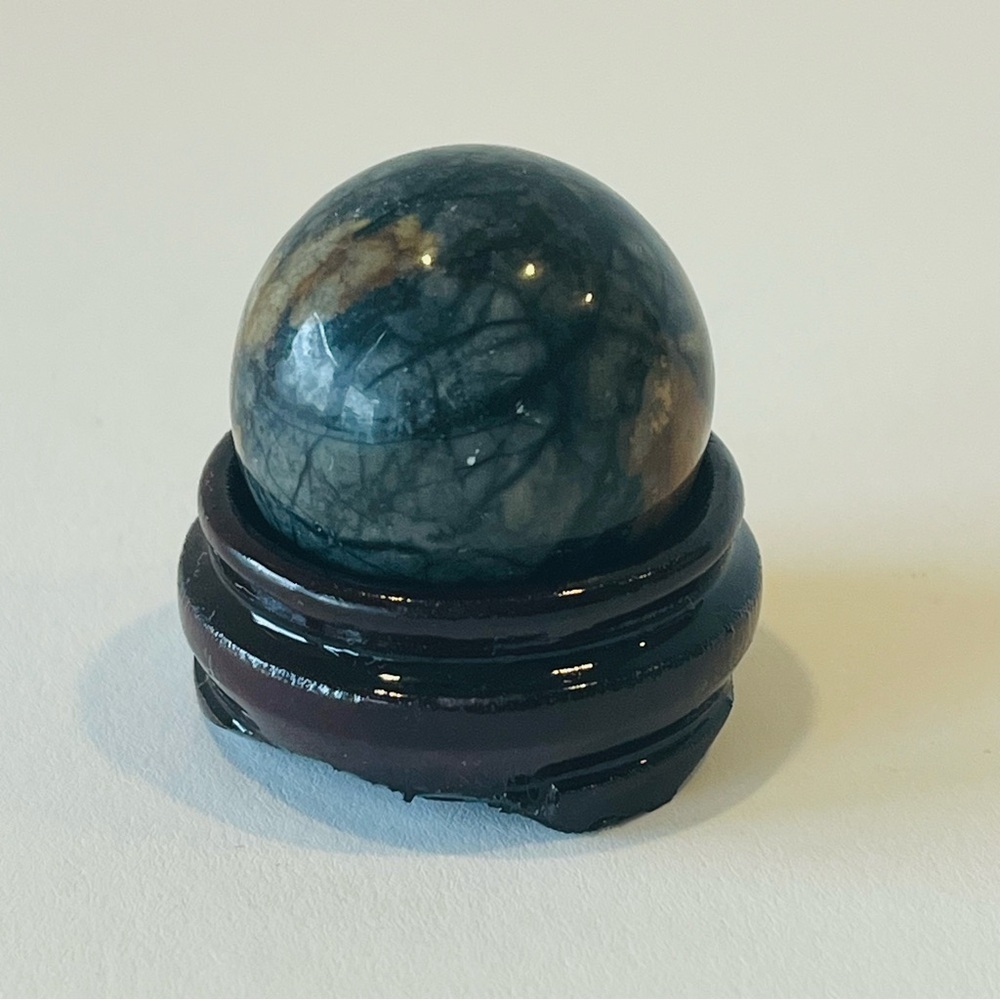 Jasper Palm Stone 1” Sphere with Stand